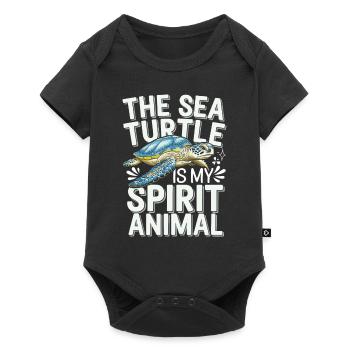Tortue de mer Animal - Body à manches courtes Premium Bébé - noir - Devant