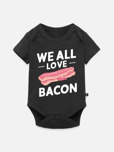 Bacon Frühstück Speck - Baby Premium Kurzarmbody - Schwarz