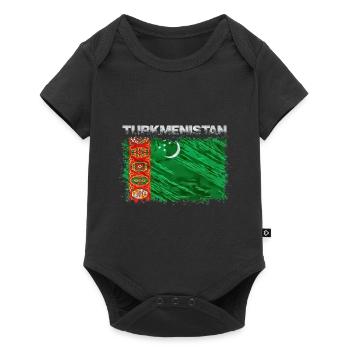 Turkmenistan - Baby Premium Kurzarmbody - Schwarz - Vorne