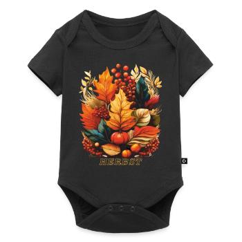 AUTUMN - Baby Premium short-sleeve bodysuit - black - Front