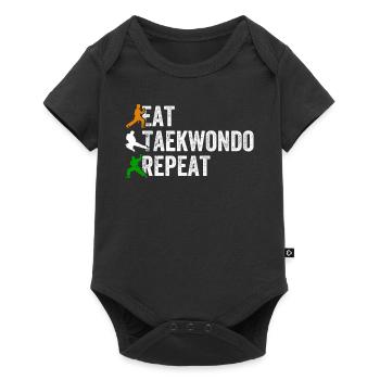 Eat Taekwondo Repeat - Taekwondo Martial Arts - Baby Premium short-sleeve bodysuit - black - Front