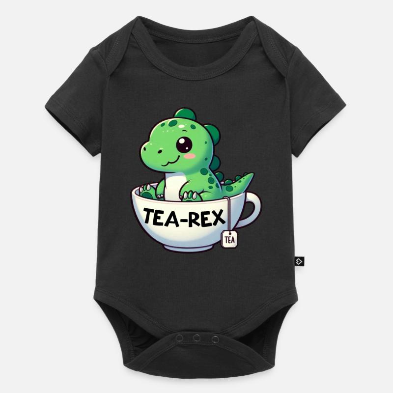 Tea Rex Dinosaur Lover T-Rex Tasse à thé - Body à manches courtes Premium Bébé - noir