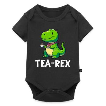 Tea Rex Dinosaur Lover T-Rex Tasse à thé - Body à manches courtes Premium Bébé - noir - Devant