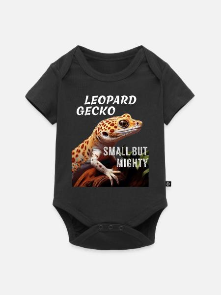 LEOPARD GECKO SMALL BUT MIGHTY - Baby Premium Kurzarmbody - Schwarz