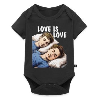 MEN SLEEPING LOVE IS LOVE - Baby Premium short-sleeve bodysuit - black - Front