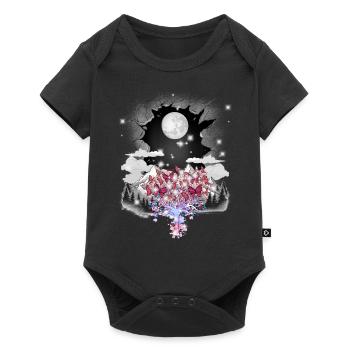 mystical nature mountains spring tree trees - Baby Premium short-sleeve bodysuit - black - Front