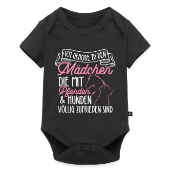 Me who are completely satisfied with horses & dogs - Baby Premium short-sleeve bodysuit - black - Front