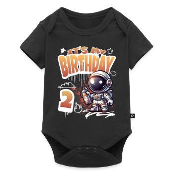 Graffiti Astronaut 2nd Birthday - Baby Premium short-sleeve bodysuit - black - Front