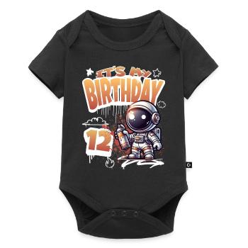 Graffiti Astronaut 12th Birthday - Baby Premium short-sleeve bodysuit - black - Front