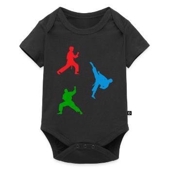Taekwondo Martial Arts Taekwondo Fighter Silhouett - Baby Premium short-sleeve bodysuit - black - Front
