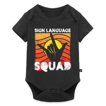 sign language squad Design for a sign language - Baby Premium Kurzarmbody - Schwarz - Vorne