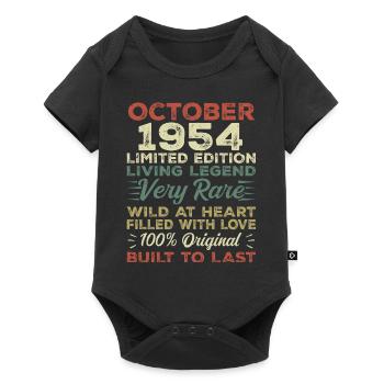 1954 Octobre 1954 Anniversaire Octobre 1954 Original - Body à manches courtes Premium Bébé - noir - Devant