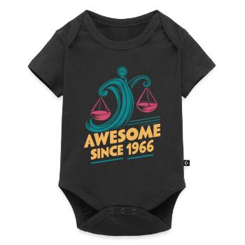 Libra Zodiac Geburtstag Awesome Since 1966 - Baby Premium Kurzarmbody - Schwarz - Vorne