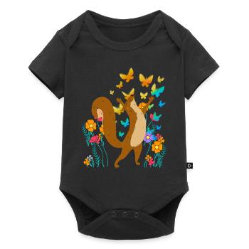 Fleurs d’écureuil Papillons Enfant Enfants Bébé - Body à manches courtes Premium Bébé - noir - Devant