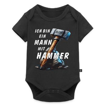 JE SUIS UN HOMME AVEC UN MARTEAU - Body à manches courtes Premium Bébé - noir - Devant