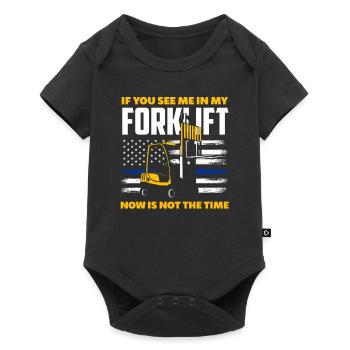 Forklift driver saying funny work - Baby Premium short-sleeve bodysuit - black - Front