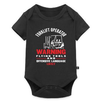 Forklift Driver Warning Flying Tools - Baby Premium short-sleeve bodysuit - black - Front