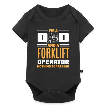 I'm a dad and a forklift driver nothing - Baby Premium short-sleeve bodysuit - black - Front