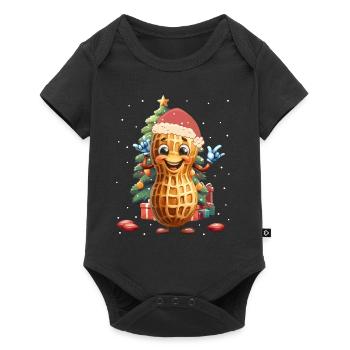 Cacahuète Père Noël Sapin de Noël Enfant - Body à manches courtes Premium Bébé - noir - Devant