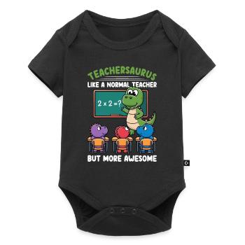 Teachersaurus Rex Dinosaure Professeur Professeur - Body à manches courtes Premium Bébé - noir - Devant
