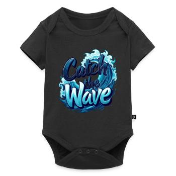 Catch the Wave für einen Surfer Wellenreiter - Baby Premium Kurzarmbody - Schwarz - Vorne