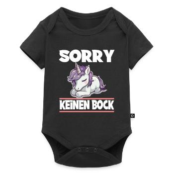 Sorry Keinen Bock Einhorn - Baby Premium Kurzarmbody - Schwarz - Vorne