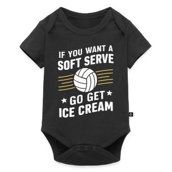 Joueur de volley-ball Joueur de beach-volley S - Body à manches courtes Premium Bébé - noir - Devant