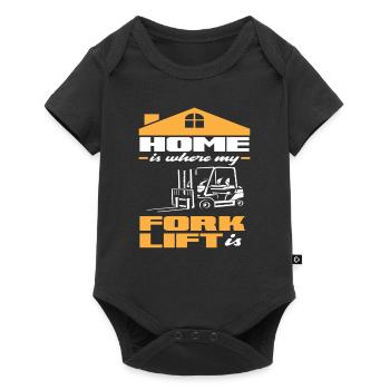 La maison est là où se trouve mon chariot élévateur - pour les caristes - Body à manches courtes Premium Bébé - noir - Devant
