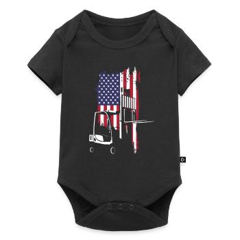 Chariot élévateur Drapeau des États-Unis - Body à manches courtes Premium Bébé - noir - Devant