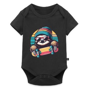 Skater sloth with beanie and sunglasses - Baby Premium short-sleeve bodysuit - black - Front
