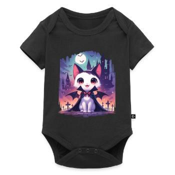 Cute Halloween Vampire Cat - Baby Premium short-sleeve bodysuit - black - Front