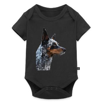 Australischer Treibhund - Baby Premium Kurzarmbody - Schwarz - Vorne