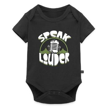 Podcast Podcaster Podcasting Speak Louder - Baby Premium Kurzarmbody - Schwarz - Vorne