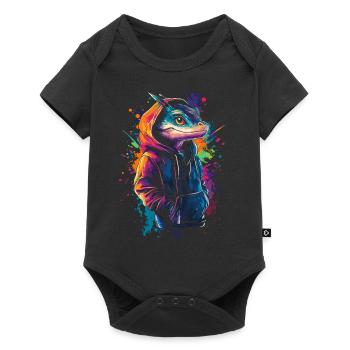 Hip Hop Dragon Vintage Urban Streetwear - Body à manches courtes Premium Bébé - noir - Devant