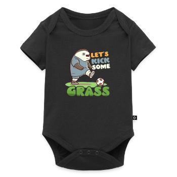 Soccer Player Kick Some Grass - Baby Premium short-sleeve bodysuit - black - Front