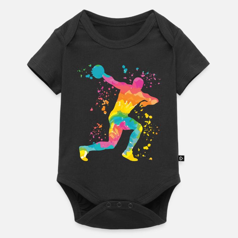Diskuswerfer Colorsplash Diskuswurf - Baby Premium Kurzarmbody - Schwarz
