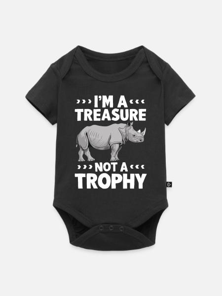 Nashorn Rhinozeros - Baby Premium Kurzarmbody - Schwarz