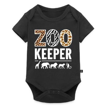 Animaux du zoo Gardien de zoo - Body à manches courtes Premium Bébé - noir - Devant