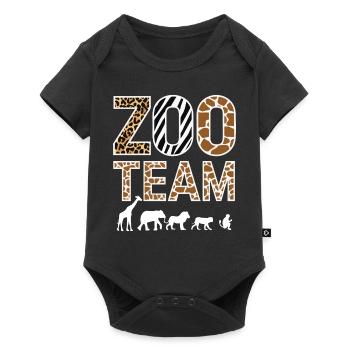 Animaux du zoo Gardien de zoo - Body à manches courtes Premium Bébé - noir - Devant