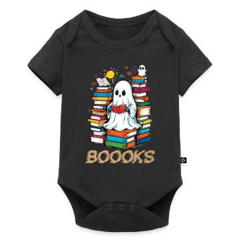 Cute Book Lover Ghost Funny Saying - Baby Premium short-sleeve bodysuit - black - Front