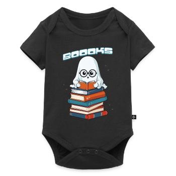 Cute Book Lover Ghost Funny Saying - Baby Premium short-sleeve bodysuit - black - Front