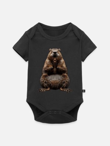 Biber - Baby Premium Kurzarmbody - Schwarz