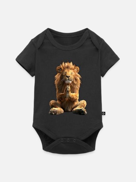 Löwe - Baby Premium Kurzarmbody - Schwarz