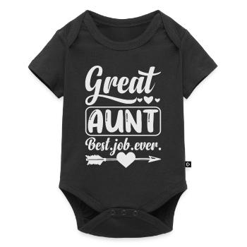 Grande tante Meilleur travail jamais mignon flèche et coeur - Body à manches courtes Premium Bébé - noir - Devant