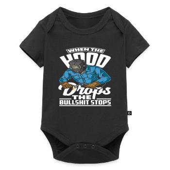 When the protective shield falls, the nonsense stops - Baby Premium short-sleeve bodysuit - black - Front