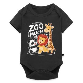 Animaux du zoo Gardien de zoo - Body à manches courtes Premium Bébé - noir - Devant