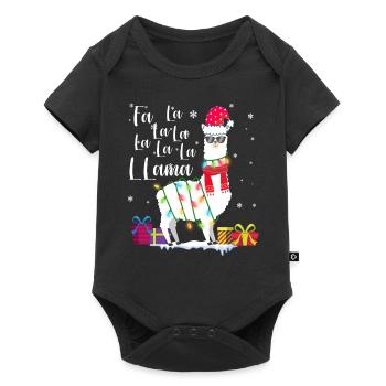 Fa La La Lama Noël Alpaga Alpaga Drôle - Body à manches courtes Premium Bébé - noir - Devant