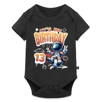 Football Astronaut 13th Birthday - Baby Premium short-sleeve bodysuit - black - Front