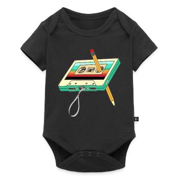Cassette Tape Pencil 1980s Retro Vintage - Baby Premium Kurzarmbody - Schwarz - Vorne