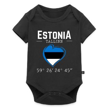 Drapeau souvenir de l’Estonie Capitale Tallinn - Body à manches courtes Premium Bébé - noir - Devant